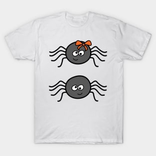 Cute Male and Female Halloween Spiders T-Shirt